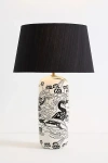 Anthropologie Black Swan Ceramic Table Lamp