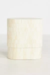 ANTHROPOLOGIE BLANCH OVAL SIDE TABLE