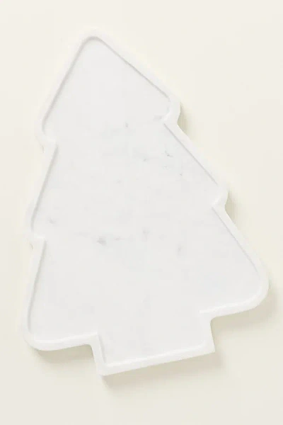 Anthropologie Blitzen Marble Gingerbread Serving Board In White