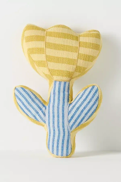 Anthropologie Blossom Outdoor Woven Flower Shaped Pillow In Multi