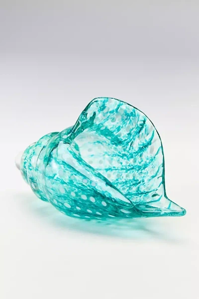 Anthropologie Blue Shell Glass Object