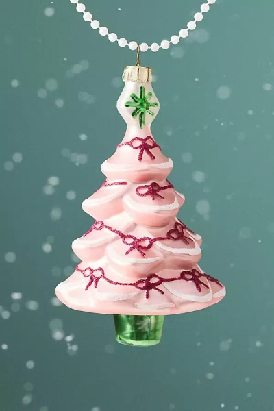 Anthropologie Blush Bow Tree Ornament In Pink
