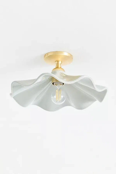 Anthropologie Bobbi Wavy Ceramic Flush Mount In Gold