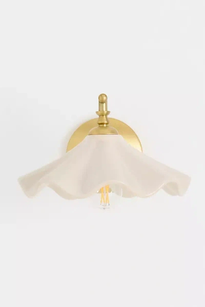 Anthropologie Bobbi Wavy Ceramic Sconce In White