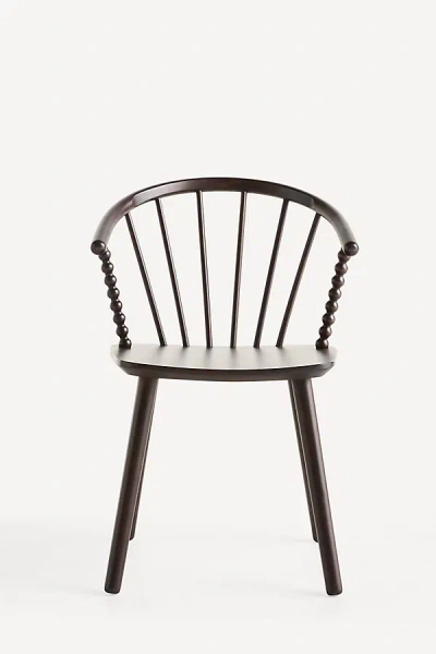 Anthropologie Bobbin Spindle Wood Dining Chair In Black