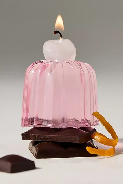 Anthropologie Bodi Floral Petal Bloom Shaped Wax Candle In Pink