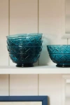 Anthropologie The Bombay Handblown Glass Cereal Bowls, Set Of 4 In Blue