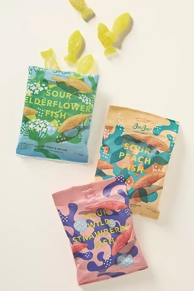 Anthropologie Bonbon Sour Mix Fish Candy, Set Of 3 In Multi