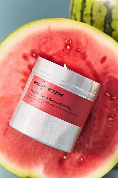 Anthropologie Boogie Bougie Fruity Watermelon Dips & Poolside Sips Boxed Tin Candle In Red