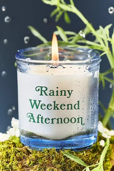 Anthropologie Book Boxed Fresh Spring Rain & Bright Bergamot Glass Candle In Multi