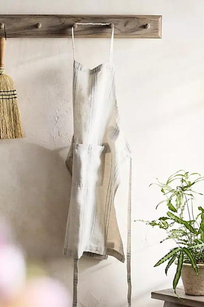 Anthropologie Botanical Linen Apron In Neutral