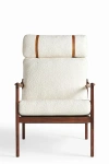 Anthropologie Bouclé Headrest Lounge Chair In Beige