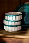 Anthropologie The Latte Stoneware Cereal Bowls, Set Of 4: Boulevard Edition In Green