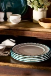 Anthropologie The Latte Stoneware Dinner Plates, Set Of 4: Boulevard Edition In White