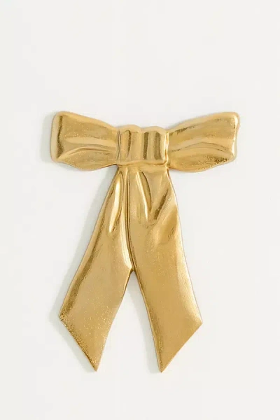 Anthropologie Bow Metal Gallery Wall Charm In Gold