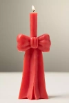 Anthropologie Bow Shaped Wax Candle In Red