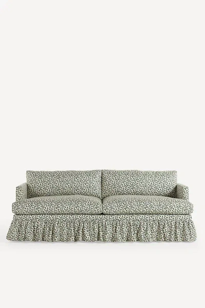 Anthropologie Bowen Irena Ruffle Sofa In Green