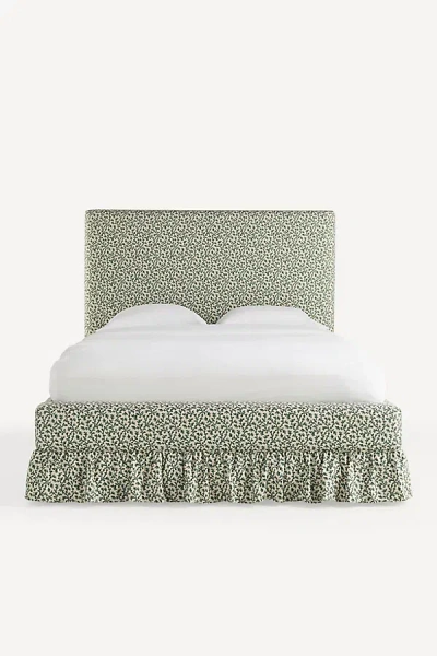 Anthropologie Bowen Ruffle Bed In Green