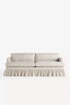 Anthropologie Bowen Sorrento Stripe 83" Ruffle Sofa In Gray