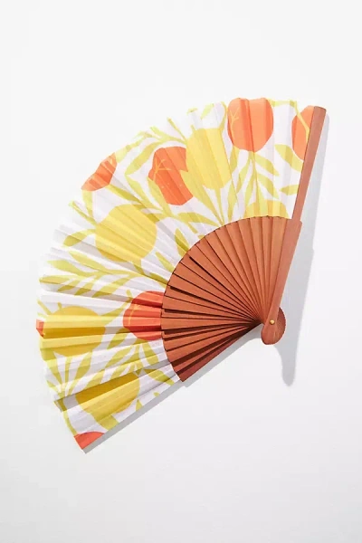 Anthropologie Breezy Beach Printed Hand Fan In Multi