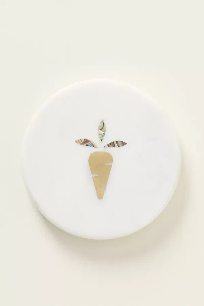 Anthropologie Briar Marble Coaster In White