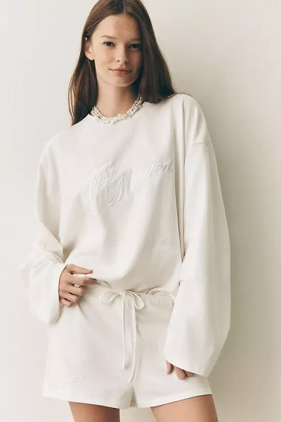 Anthropologie Bridemerch Just Married Shorts In White