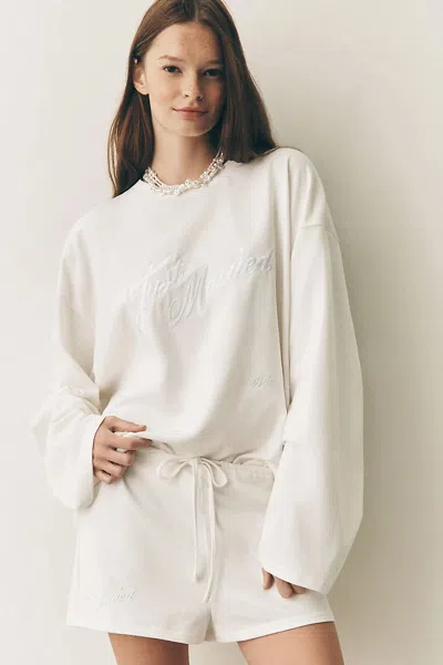 Anthropologie Bridemerch Just Married Shorts In White