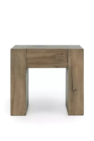 Anthropologie Bristol Reclaimed Oak Wood 24" Side Table In Gray
