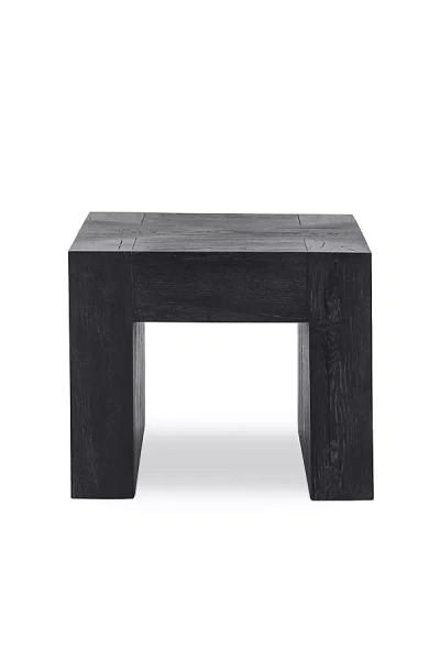 Anthropologie Bristol Reclaimed Oak Wood 24" Side Table In Black