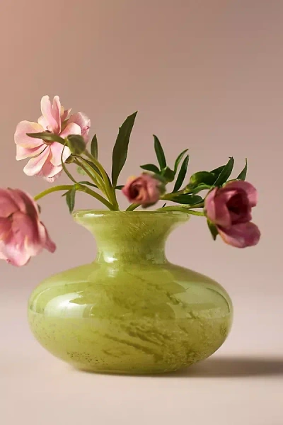 Anthropologie Bristol Soda Glass Bud Vase In Green