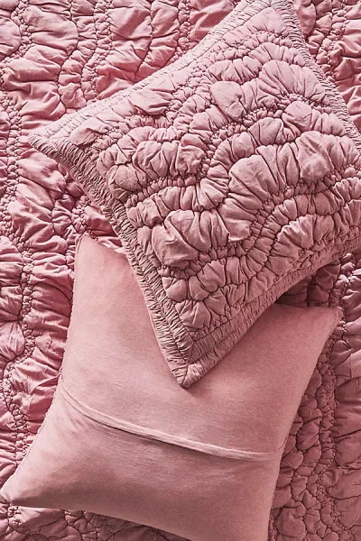 Anthropologie Brooke Heathered Jersey Cotton Euro Sham In Pink