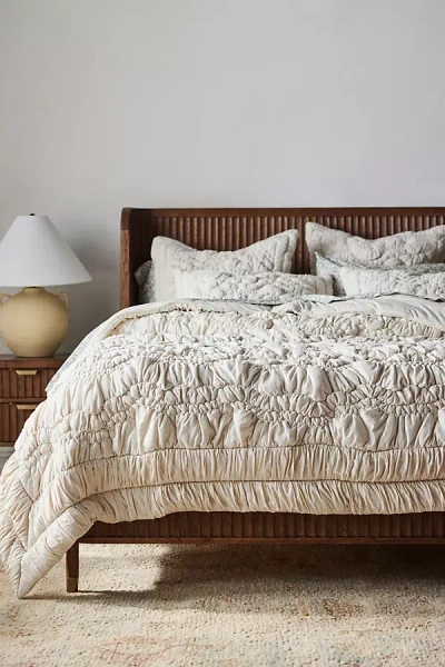 Anthropologie Brooke Heathered Jersey Cotton Quilt In Metallic