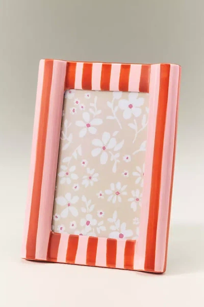 Anthropologie Brooke Striped Picture Frame In Multi
