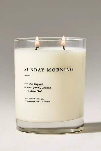 Anthropologie Brooklyn Candle Co. Floral Sunday Morning Glass Candle In Multi