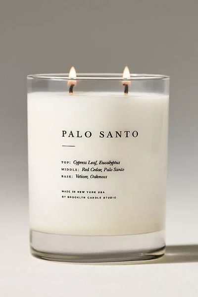 Anthropologie Brooklyn Candle Co. Woody Palo Santo Glass Candle In White