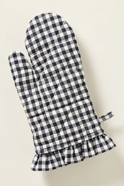 Anthropologie Brynn Gingham Oven Mitt In Black