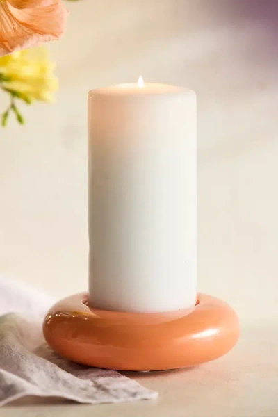 Anthropologie Bubble Ceramic Pillar Dish In Orange