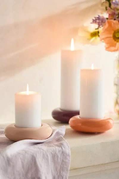 Anthropologie Bubble Ceramic Pillar Dish In Pink