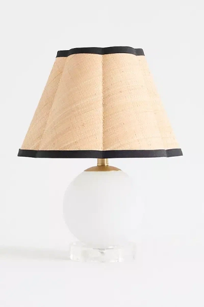 Anthropologie Bubble Glass Scalloped Shade Table Lamp In Pink