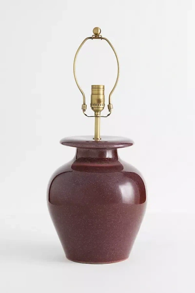 Anthropologie Burgundy Jug Ceramic Table Lamp Base