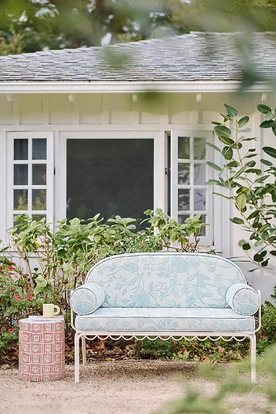 Anthropologie Business & Pleasure Co. The Al Fresco Love Seat Cushion Slipcover Set In White