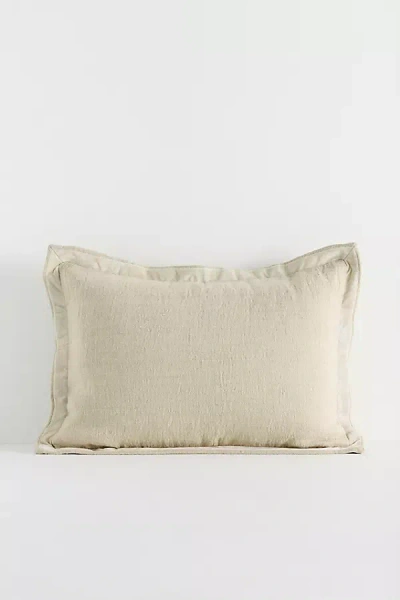 Anthropologie Emory Linen Velvet Bordered Pillow In Brown
