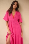 Anthropologie By  Flowy Maxi Dress In Multicolor