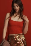 Anthropologie By  Hannah Seamless Textured Crop Tank Top In Red