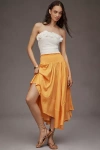 Anthropologie By  Smocked-waist Asymmetrical Skirt