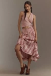 Anthropologie By  Smocked-waist Asymmetrical Skirt In Multicolor