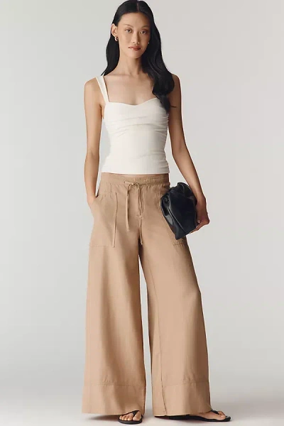 Anthropologie By  The A-line Wide Leg Trousers In Neutral
