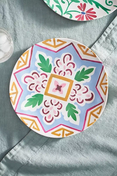 Anthropologie By Hope Printed Melamine Dinner Plate In Multi