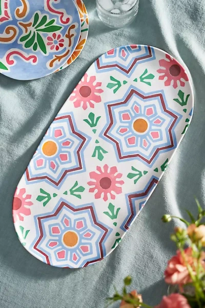 Anthropologie By Hope Printed Melamine Serving Platter In Multi