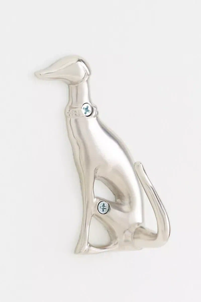 Anthropologie Caine Dog Bath Hook In Silver